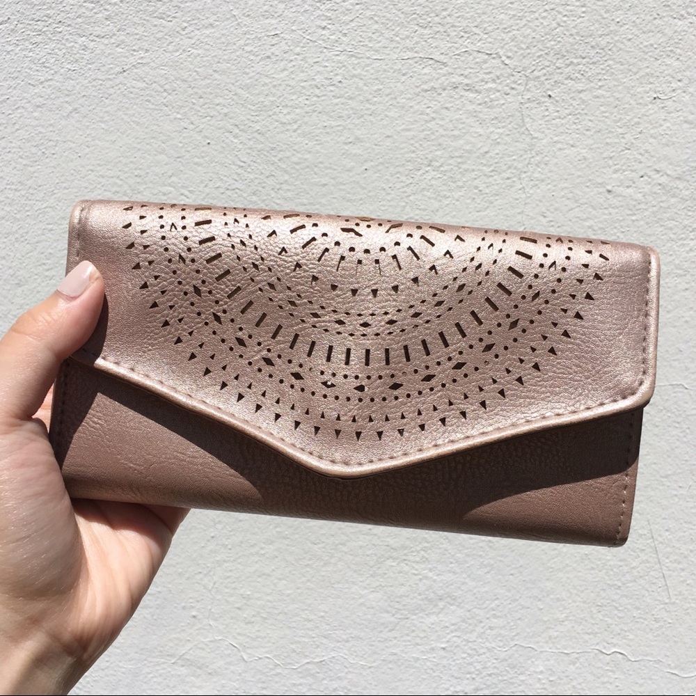 Rose Gold Envelope Tri Fold Wallet